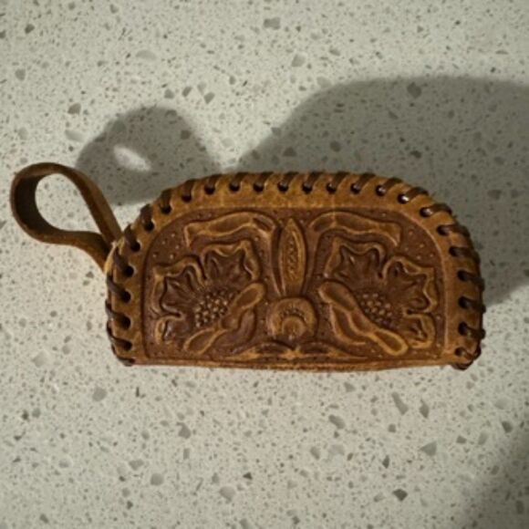 disneyland Handbags - 1950's Vintage Tooled Disneyland Leather Change Mini Coin Bag